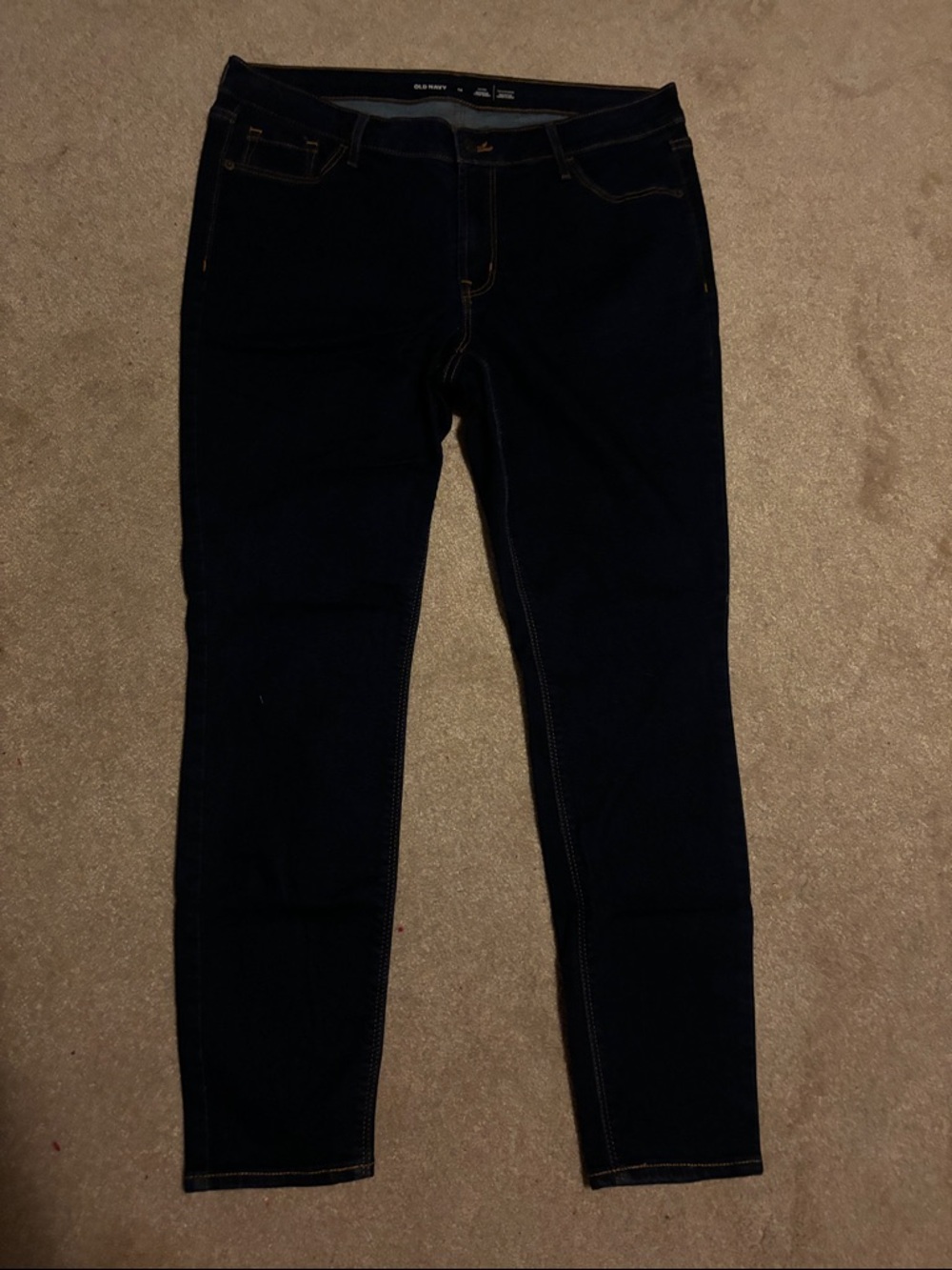 Old Navy Dark Blue Rockstar High Rise Super Skinny Jeans Size 14